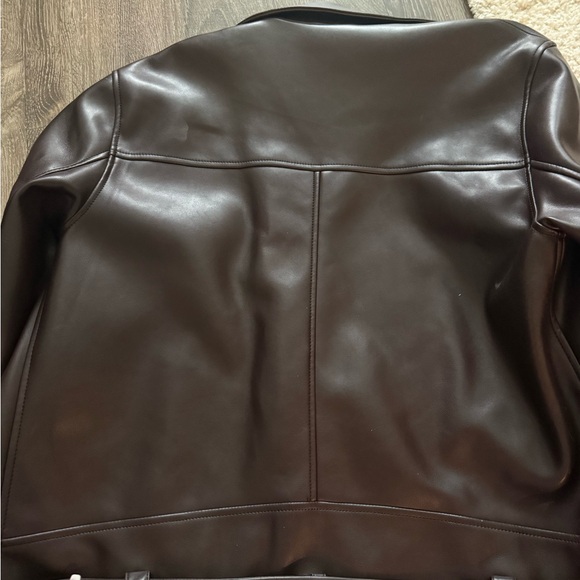Aritzia oversized ox blood vegan leather jacket size medium - Picture 7 of 11